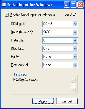 Serial Input for Windows screenshot