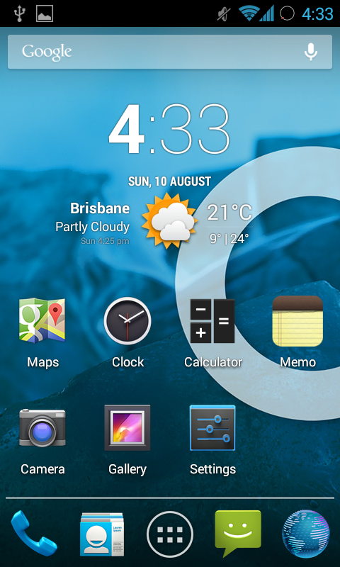 The leaner, faster, bluer cyanogenmod home screen 1